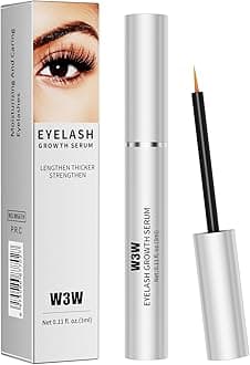 W3W Eyelash Growth Serum for Longer, Thicker Lashes – Lash Enhancer with Natural Peptides & Caffeine, Gentle Lash Conditioner for Women, 3ml
