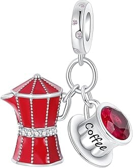 GOINEVACoffee Cup Computer Dangle Pendants Beads Perfume Bottle Dragon Charms 925 Sterling Silver Bead Fits Women's Charm Bracelet & Necklace Jewelry Gifts for Women