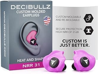 Custom Molded Earplugs, 31dB Highest NRR, Comfortable Hearing Protection for Shooting, Travel, Work and Concerts