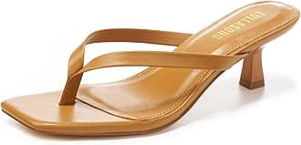 Women's Kitten Heels Sandals Square Open Toe Flip Flop Heels 1.8-2 Inch Heeled Sandals for Women