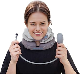 Tech Love Cervical Neck Traction Device, Neck Stretcher for Neck Pain with Removable Air Pump, Adjustable Inflatable Neck Decompression Devices, Neck Traction Devices for Home use or on Trips