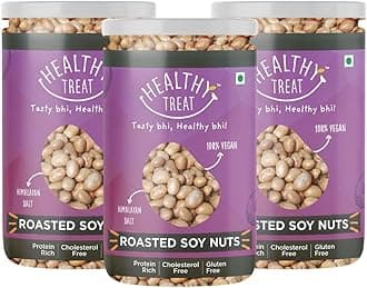Healthy Treat Roasted Soyabean-Protein Rich 600Gm|Healthy Roasted Namkeen Snacks|Crunchy,Tasty & Delicious|Natural Soya Bean Snack|Oil-Free,Non-Fried Snack|Healthy Soya Snacks|(Pack Of 3-200Gm Each)