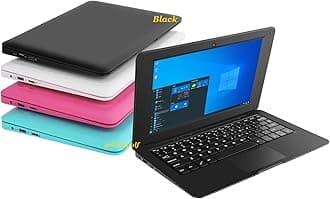 Windows 10 Computer Laptop Mini 10 Inch 32GB Ultra Thin and Light Netbook Quad Core CPU PC HDMI WiFi USB Netflix YouTube (Black)