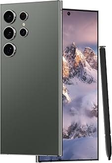 Unlocked Cell Phones C24 Ultra Smartphone Android 13 Phones 8GB+256GB/6.8" HD Screen/Dual SIM/108MP+48MP Camera/6800 mAh/Built-in Pen (Green)