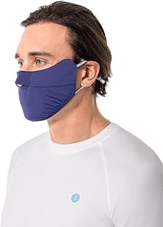 Coolibar UPF 50+ Unisex Zenith UV Half Mask, Slate, Small/Medium, Heather - Sun Protective