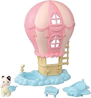 Calico Critters Baby Balloon Playhouse, Dollhouse Playset with Tuxedo Cat Figure Included