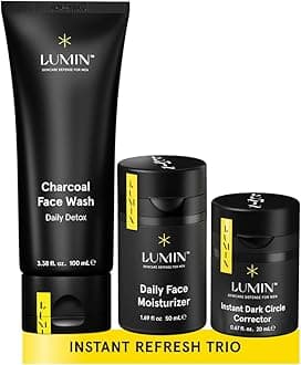 Skin Care Set Routine for Men - Burnout Buster Trio - Men's Facial Care Kit, Men's Skincare Routine For Dry Skin & Dark Circles, 2 Month Supply