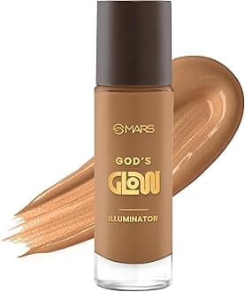 MARS God's Glow Illuminator Highlighter (30ml) (08-CHESTNUT) | Hyaluronic Acid, Green Tea & Rosemary Extract | Sheer Coverage | Light-Weight | Flawless Natural Look
