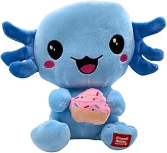 Pastel Kawaii Kuties Snaxolotl Plush Toy Blue Axolotl Toy 25cm Blue Cupcake Axolotl