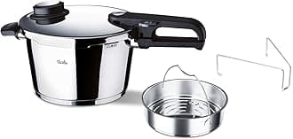 Pressure Cooker Suitable for All Hob Types Including Induction, Steam Cooker Function, Secure-locking, Diameter: 22 cm, Capacity: 6 Litres, Vitavit Premium