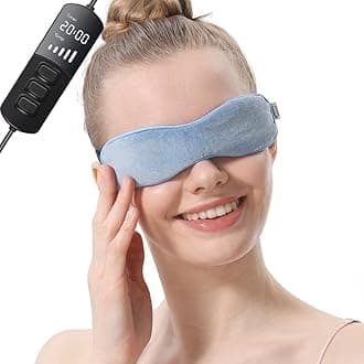 Heated Eye Mask for Dry Eyes, Warm Eye Compress with Flaxseed for MGD, Dry Eye Syndrome, Chalazion Blepharitis Stye Eye Treatment, Steam Moist to Unclog Glands (Blue)