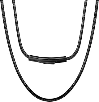 Men Waterproof Braided Leather Necklace Wax Rope Chain, Customize Available, 2/3mm Width, With Snap Clasp, 16”18" 20" 22" 24" 26" 28" 30"-Send Gift Box