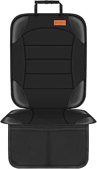 Car Seat Protector for Child Seat, Siivton Car Seat Protector for Leather and Fabric Seats, 2 Mesh Pockets, Anti-Slip Bottom, Waterproof Car Seat Protector for Vehicle, Baby, Pets