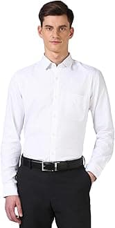 Peter England Men's Micro-Checkered Formal Slim Fit Full Sleeve Shirt | Cotton Rich