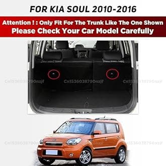 Car Trunk Mat for Kia Soul 2010 2011 2012 2013 2014 2015 2016, Custom Fit PU Leather Cargo Liner, All-Weather Waterproof Rear Trunk Liner Protector, Auto Interior Accessories