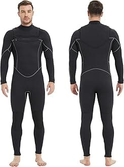 Lemorecn (16 Sizes) Mens Wetsuits Jumpsuit Neoprene 3/2mm and 5/4mm Full Body Diving Suit for Men and Women