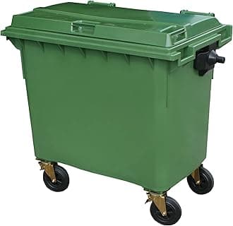 Green 660 ltr Wheelie Bin - Regular Size 4-Wheel Wheelie Bin - Tough & Durable - For All Your Outdoor Rubbish & Recycling - EN840 Certified & Tested