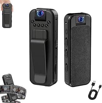 HD 1080p Rechargeable Mini Body Camera with Night Vison&Rotating Lens, Infrared Night Vision Portable Recorder with Memory Card, for Sport, Travel, Cycling (Direct Recording+128G)