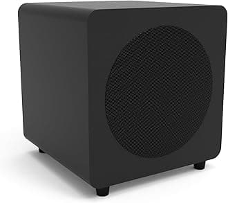 Kanto SUB8VMB Sealed Powered Subwoofer | 300W Peak Power | 8" Woofer | Matte Black