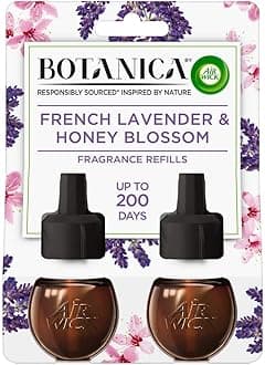 Air Wick Botanica Plug in Scented Oil Refill, 2 Refills, French Lavender and Honey Blossom, Freshener, Essential Oils