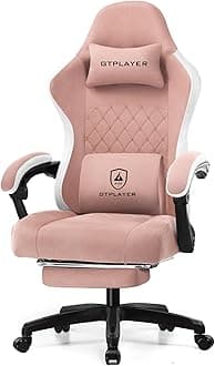 Gaming Chair, Computer Office Chair with Pocket Spring Cushion, Linkage Armrests and Footrest, High Back Ergonomic Computer Chair with Lumbar Support Task Chair with Footrest