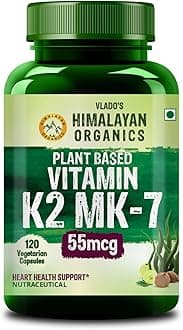 - Vlado's Himalayan Organics Vitamin K2, MK -7 55Mcg Supplement I Plant-Based K2 I Supports Stronger Bone & Heart Health I vitamin k2 mk7 for Men & Women - 120 Veg Capsules
