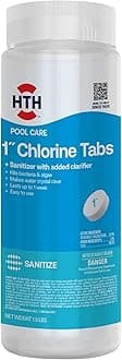 42049 Pool Care 1" Chlorine Tabs, Swimming Pool Sanitizer with Added Clarifier - Eliminates Bacteria & Algae, Makes Water Clean & Crystal Clear, Sanitizes & Protects - Slow Dissolving, 1.5 lbs
