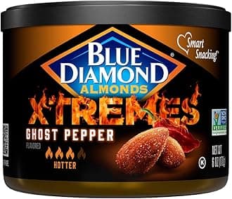 Ghost Pepper Flavored Snack Nuts, 6 Oz Resealable Cans (Pack of 1)