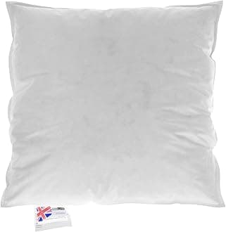 HOMESCAPES Goose Feather and Down Cushion Pad 60 x 60 cm (24” x 24”) Inner Insert Filler with 100% Cotton Down Proof Cover Hypoallergenic RDS Certified Machine Washable