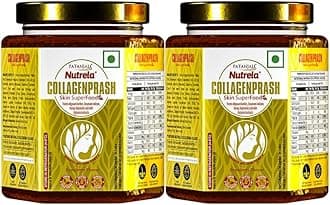 Collagen Prash Supplement For Glowing & Younger Looking Skin -Patanjali Skin Super Food For Men & Women (Pack Of 2, powder, 2 count, 400 grams)
