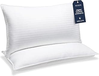Beckham Hotel Collection Bed Pillows King Size Set of 2 - Down Alternative Bedding Gel Cooling Big Pillow for Back, Stomach or Side Sleepers, White