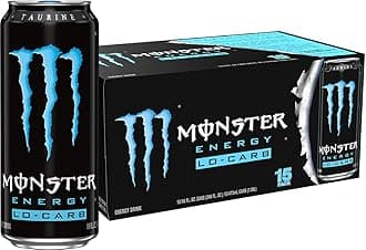 Monster Energy, Lo-Carb Monster, Low Carb Energy Drink, 16 Ounce | Pack of 15