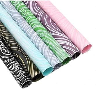 Just Flowers Waterproof Floral Wrapping Paper, Gift Wrapping Paper Roll Sheet, Florist Bouquet Supplies (Pack Of 15) - Abstract-Design,Multicolor