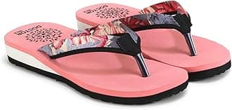 Doctor Walk Women's Floral Print Flip Flops, Mint Green, Comfort Platform Sandals