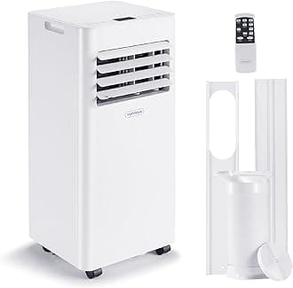 VonHaus Air Conditioning Unit 5000 BTU – Portable Air Conditioner, Dehumidifier Mode, Air Con, Window Venting Kit, Remote Control, 4 Modes, 2 Speeds, 24hr Timer, LED Display, x4 Wheels, Carry Handles