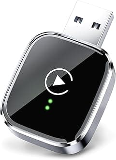 Redlake Wireless CarPlay Adapter for iPhone Mini Size Wireless for Apple CarPlay Adapter USB & USB-C/Type-C Plug and Play (Matte Black)