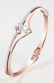 Shining Diva Fashion 18k Rose Gold Stylish Bracelet for Women and Girls
