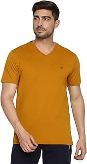 Van Heusen Men Athleisure V-Neck T-Shirt - 100% Combed Cotton - Short Sleeve, Ultra Soft_60035