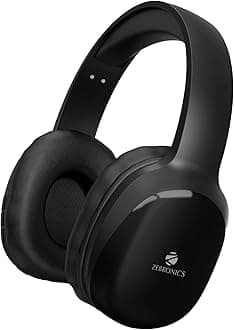 Zeb-Thunder PRO On-Ear Wireless Headphone with BTv5.0, Up to 21 Hours Playback, 40mm Drivers Deep Bass, Wired Mode, USB-C Type Charging(Black)