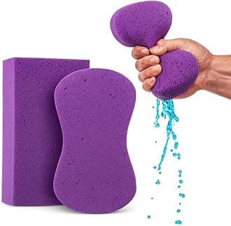 Multi-Purpose Sponges for Cleaning - Purple 2 Pack, Large Sponges for Car Washing, Tile & Grout, All Purpose Cleaning