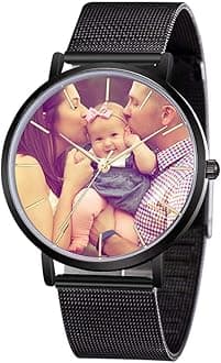 Personalized Customized Wooden Watch with Photo Or Message Double-Side Engraving for Personalized Gift
