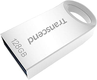 Transcend JetFlash 710 128GB USB 3.1 Gen 1 Flash Drive, Small and Compact USB Stick for the Keychain, Silver-TS128GJF710S