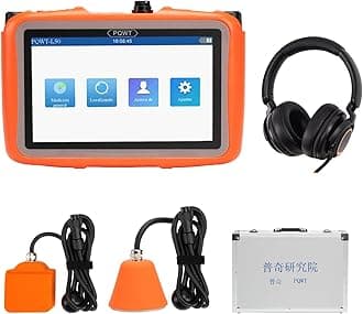 PQWT L50 Underground Water Leak Detectors for Home Wall Water Pipe Detector Machine Multi Sensor Acoustic Pipeline Leakage Detection Kit Noise Reduction Headphone Smart Touchscreen Carry Case