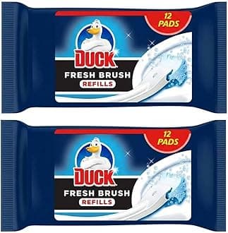 Topest 2X Duck Fresh Brush Refills (2 Packs, 24 Flushable Cleaning Pads)- Biodegradable- Duck Toilet Bowl Cleaner