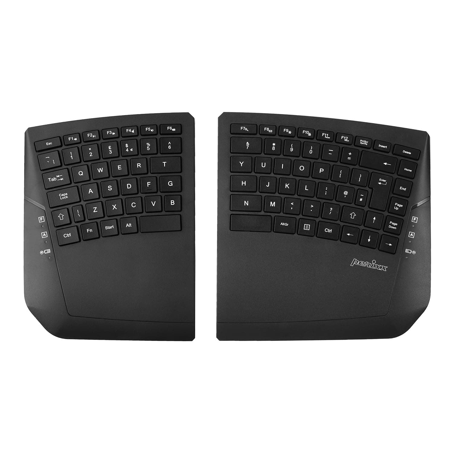PERIBOARD-624B Wireless True Ergonomic Split Keyboard, Two Separated Halves Design, UK QWERTY Layout
