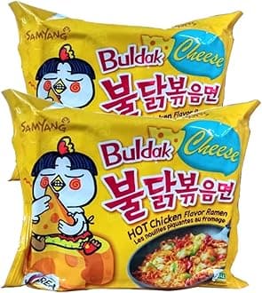 Samyang Hot Chicken Ramen Buldak Cheese Noodles, 140 grams (Pack of 2)