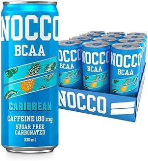 – Sugar Free Energy Drink – BCAA, Enriched with Amino Acids & Vitamins, Ideal for Pre Workout – 12 x 330ml (Caribbean)