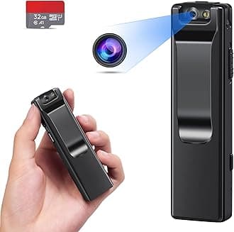KOPUOMini Video Recorder with Body Camera, Pocket Camera, Tiny Camera, Small Nanny Camera, Body Spy Camera, Small Security Camera for Outdoor Home Office and Mui