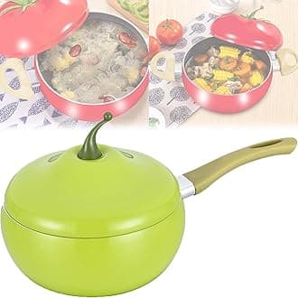 With Lid Fruit Shaped Pans,With Lid Vegetable Shaped Pans,Cute Nonstick Soup Pot Pasta Pan,Multifunction Cooking Pot With Handles for Stewing Poaching Frying (Pears,Milk Pan)