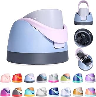 Replacement Lid for Owala Freesip, Compatible with Owala Cup 16oz 24oz 32oz 40oz, One Button Water Bottle Top Lid Replacement Accessory, Leakproof, BPA-Free (Blue-Pink)